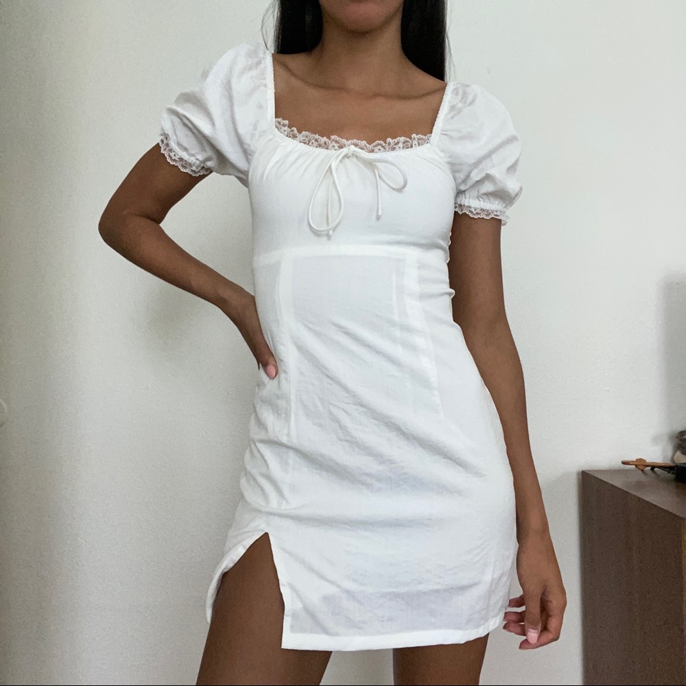 US2 Princess Polly white cottagecore mini dress!